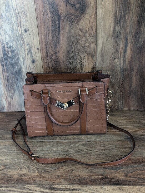 Michael Kors Handbags - MK Michael Kors Leather Nouveau Hamilton Crocodile Handbag  M404